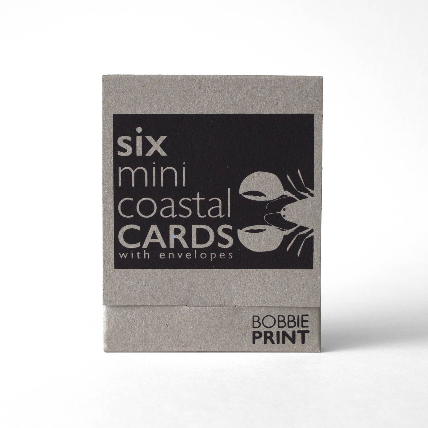 Boxed Set of 6 Cute Coastal Risograph Printed Mini Cards
