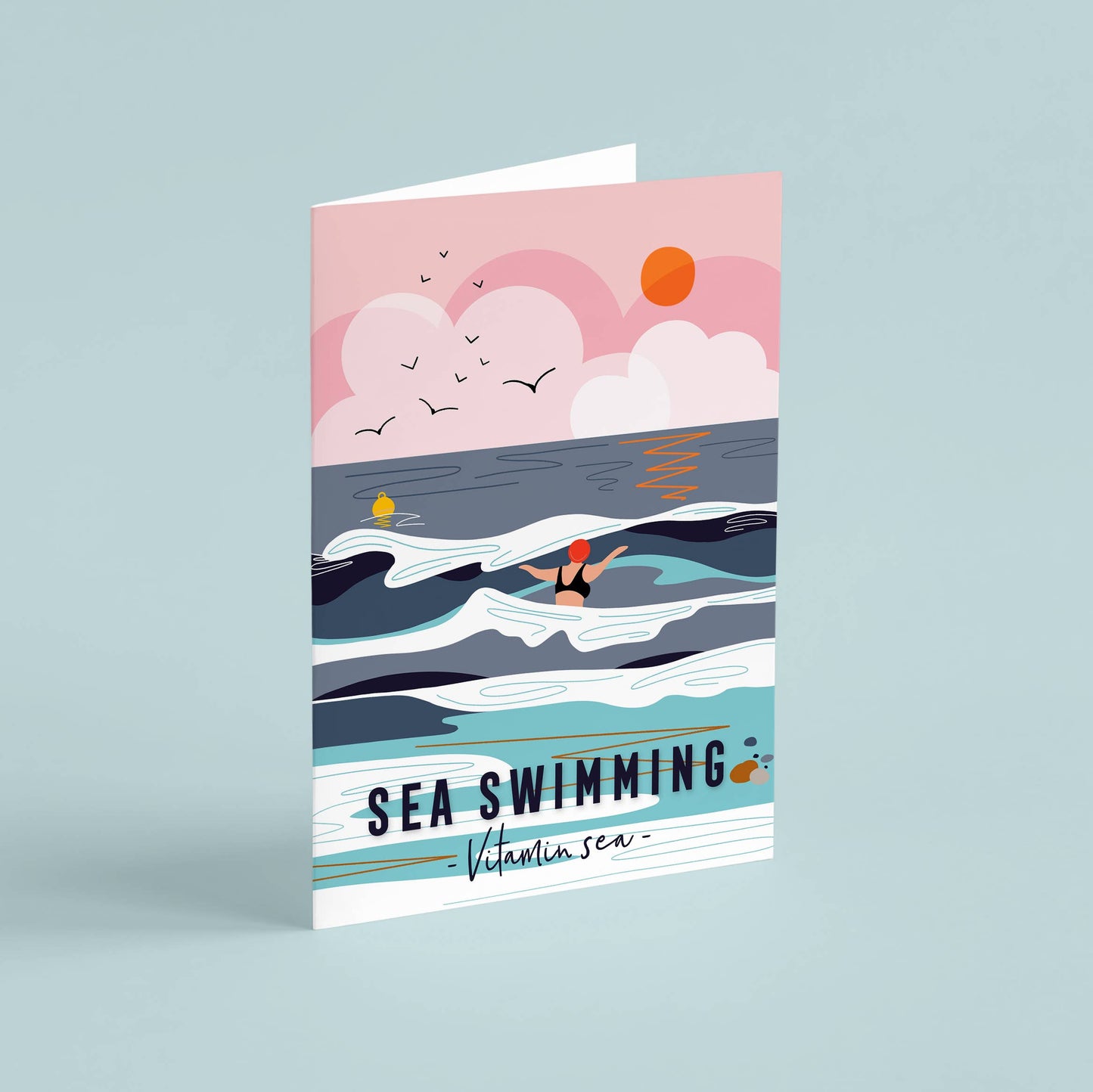 Card Sea swimming coastal seaside card Vitamin sea
