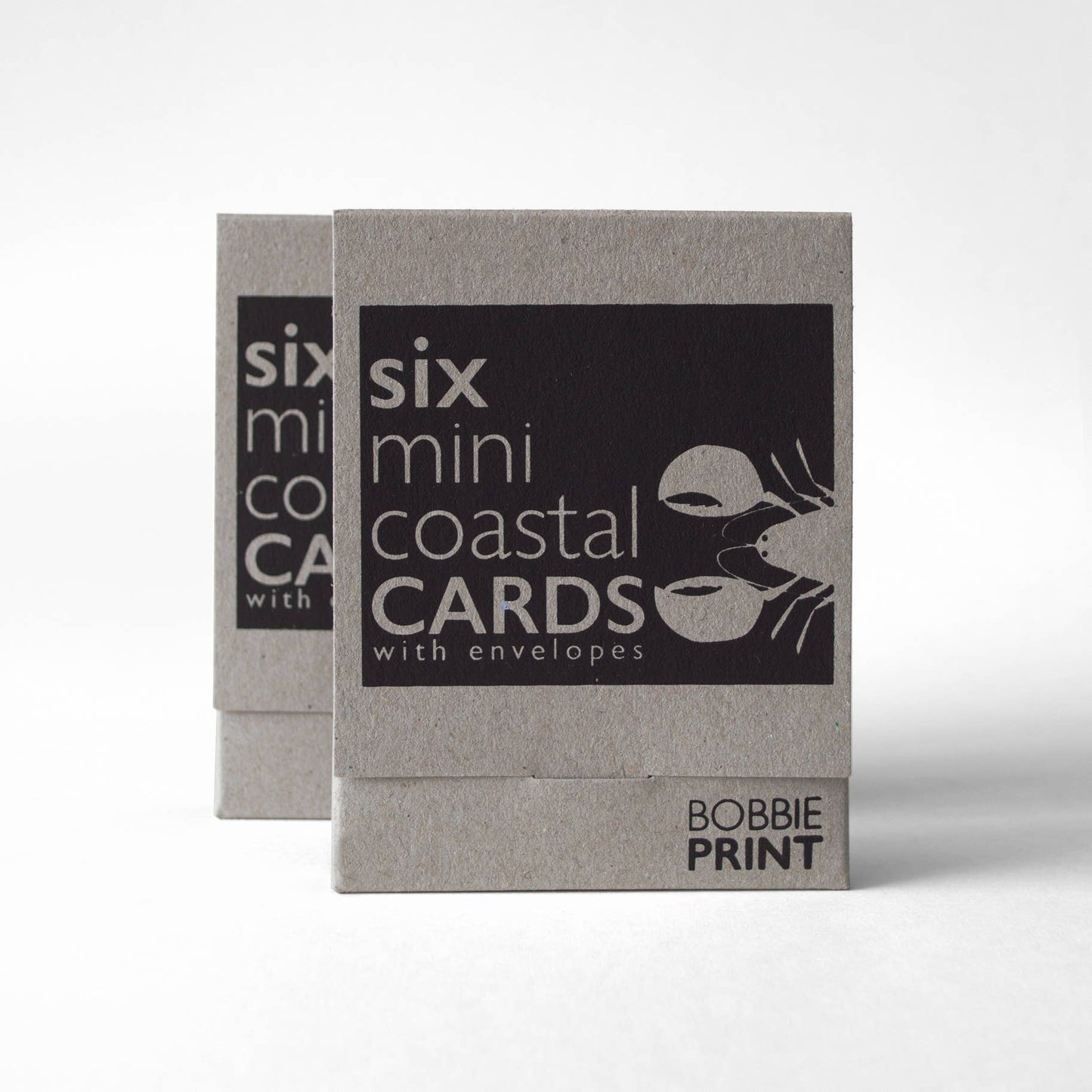 Boxed Set of 6 Cute Coastal Risograph Printed Mini Cards