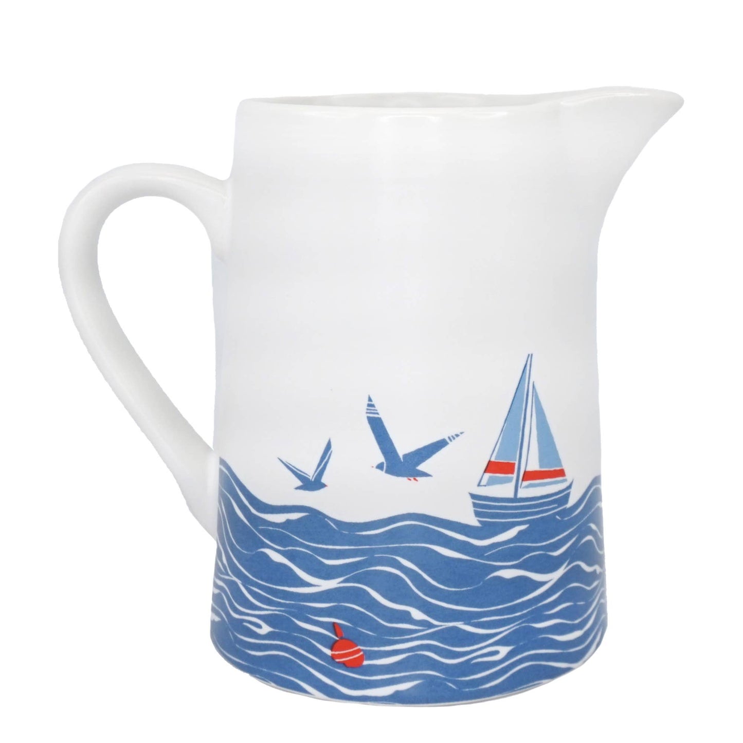 Ceramic Jug Pitcher Coastal Seaside Boats