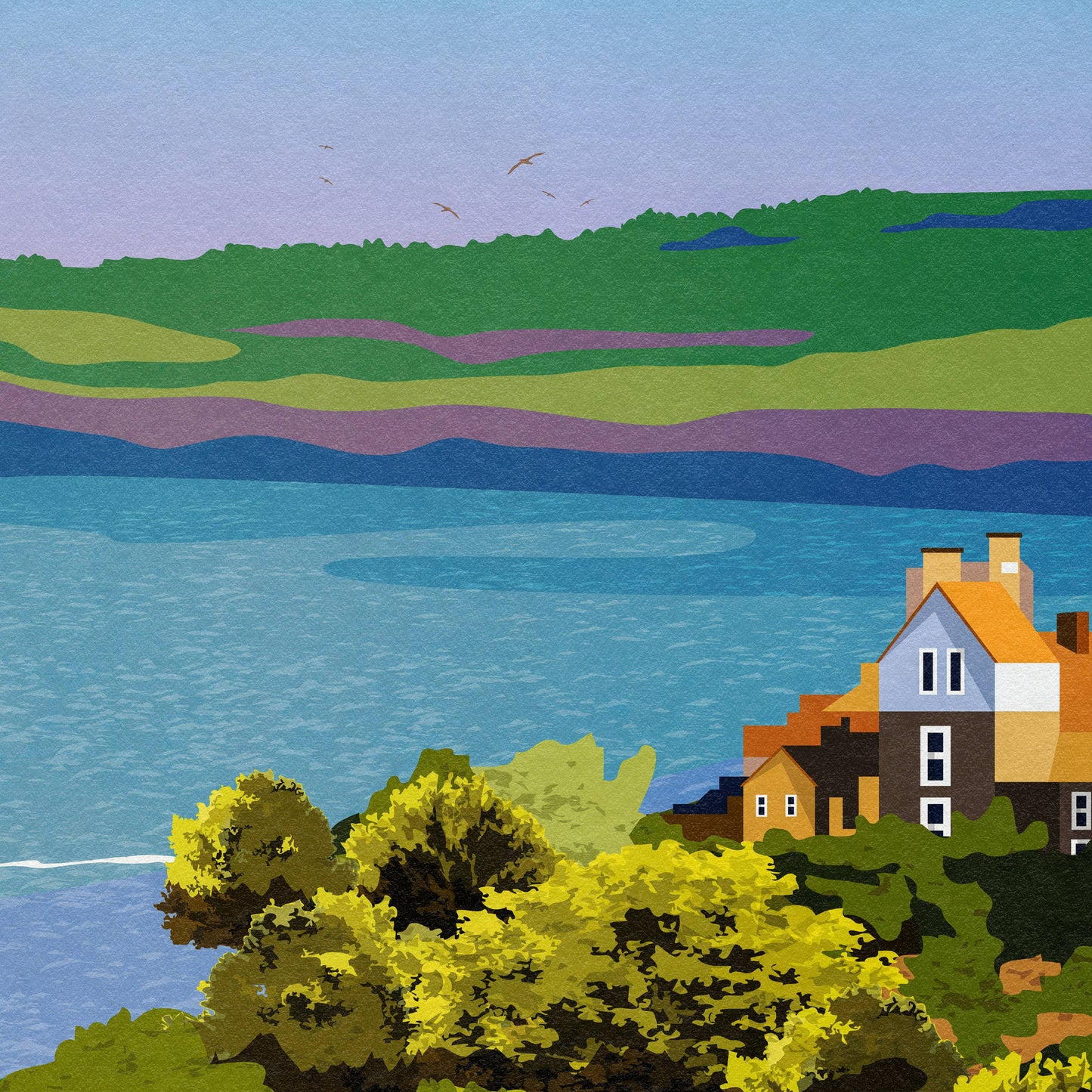 Robin Hood's Bay Travel Poster | UK Travel Poster | English