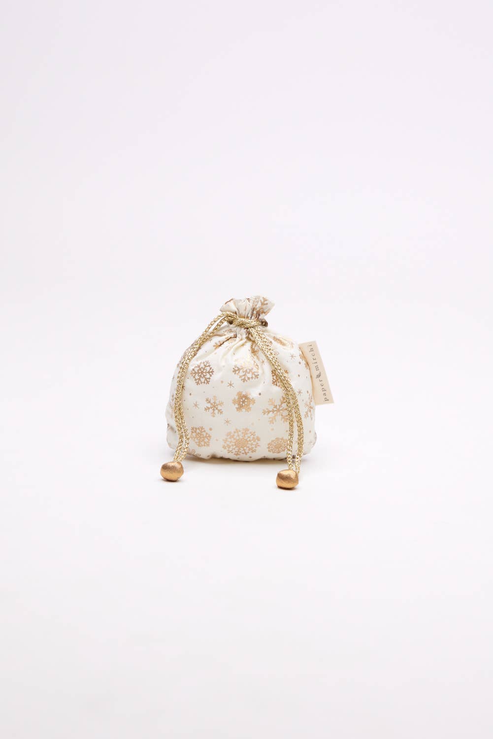Reusable Fabric Gift Bags Double Drawstring- Snowflakes