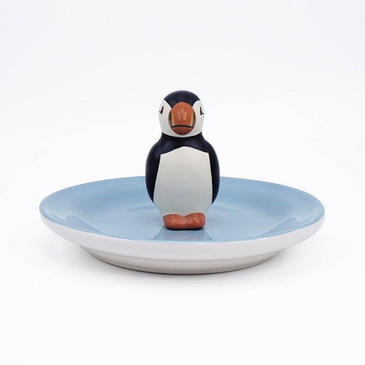 Trinket Key Ring Dish Puffin Bird