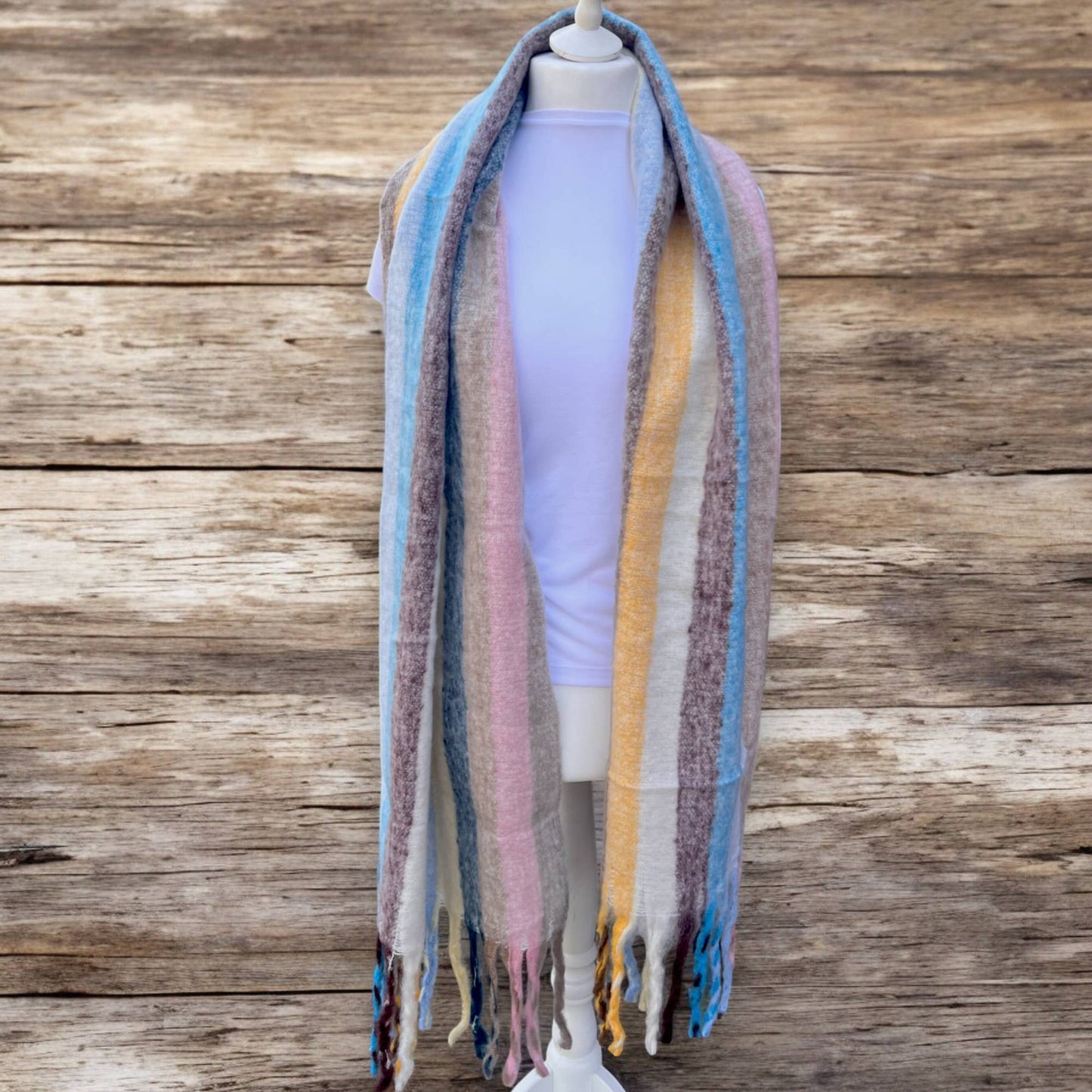 Colour Block Super Soft Checked Winter Scarf