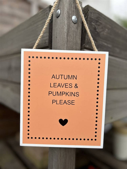 Autumn Leaves Wooden Plaque / Sign - 18.5x16cm