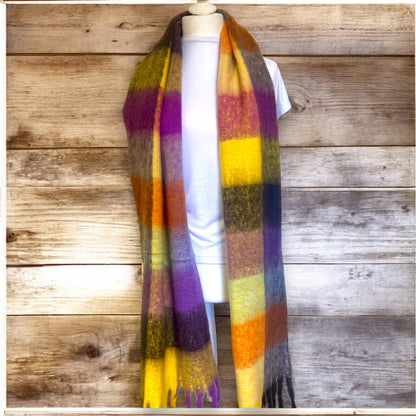 Colour Block Super Soft Checked Winter Scarf