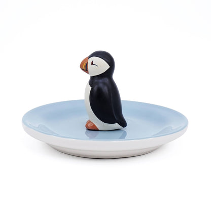 Trinket Key Ring Dish Puffin Bird