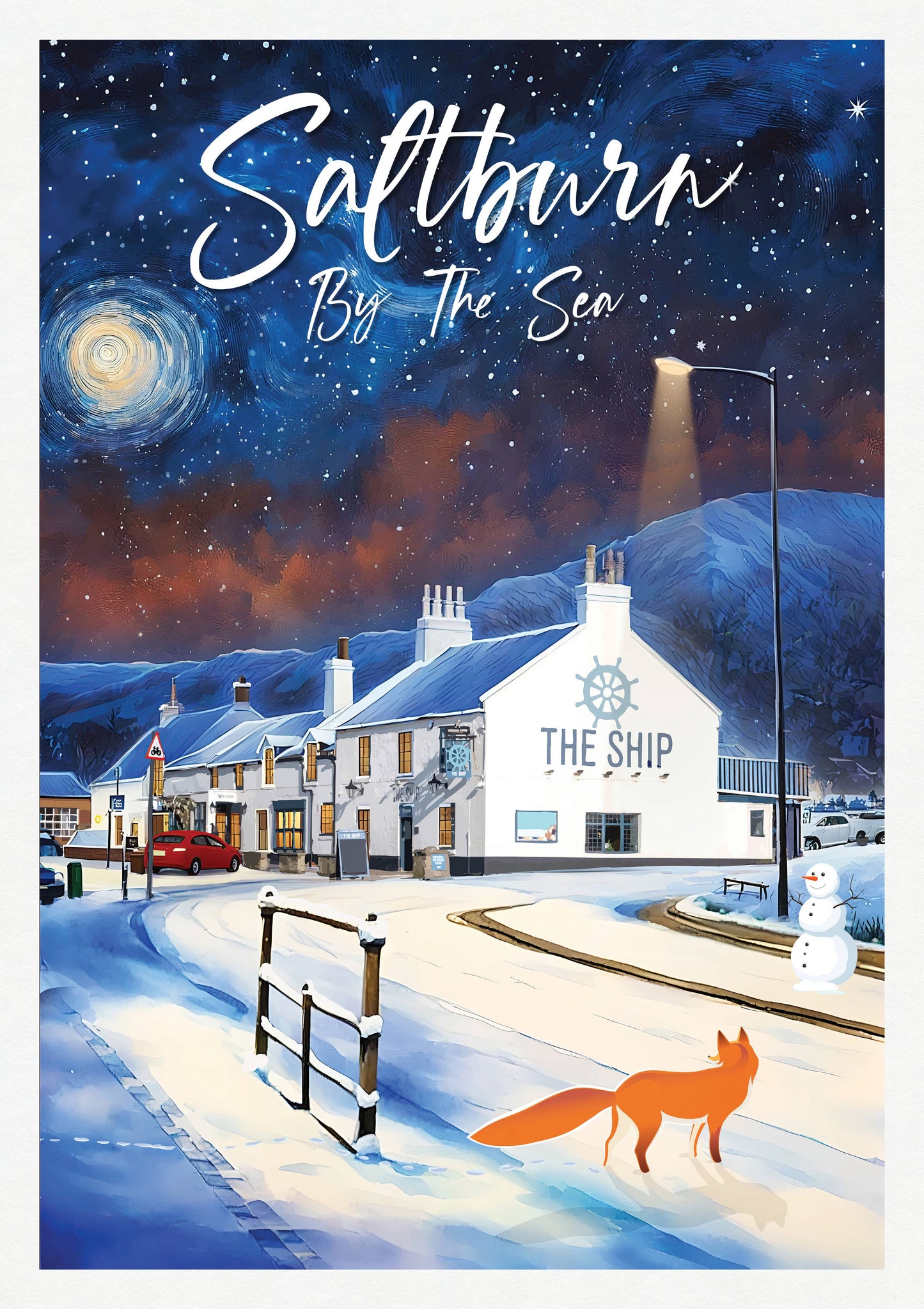 Saltburn Xmas - Ship Inn - England - Print