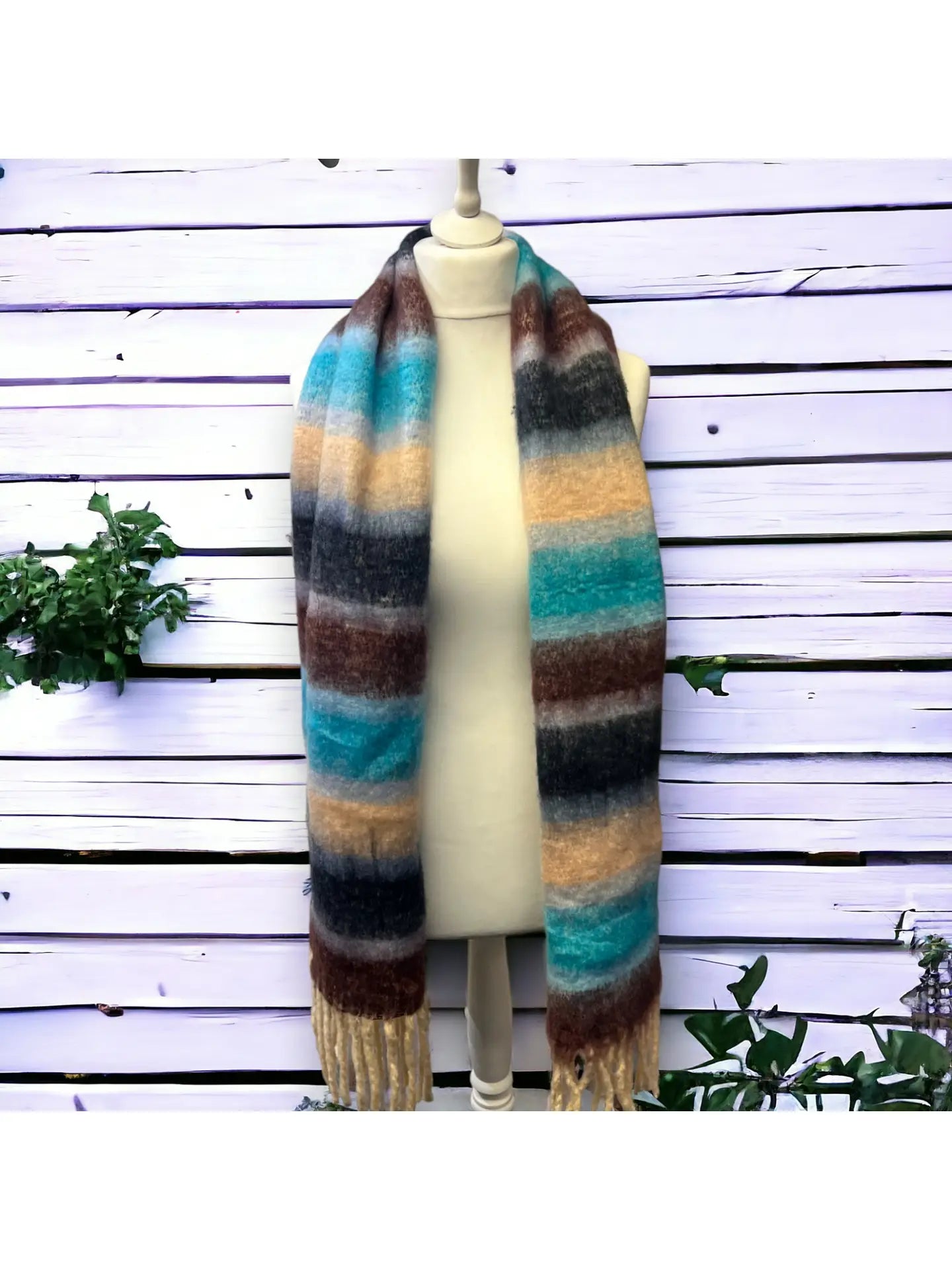 Super Soft Stripy Colour Block Winter Scarf SW670