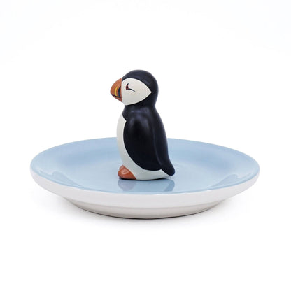 Trinket Key Ring Dish Puffin Bird