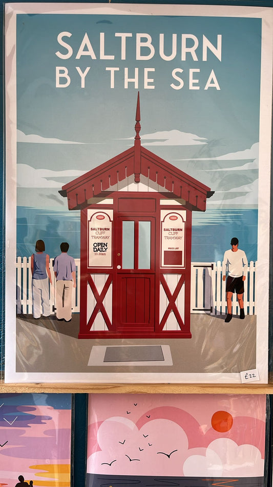 Saltburn By The Sea Print - Cliff Tramway Poster