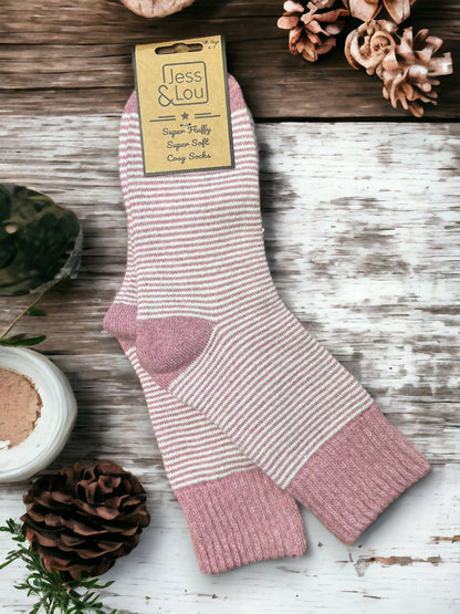 Sleek Stripe Ribbed Pink Socks SL141