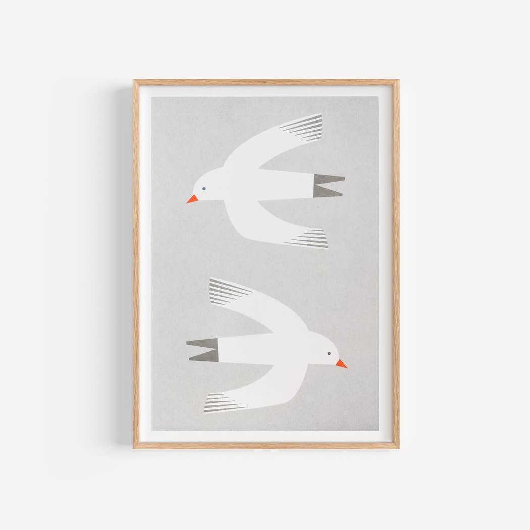 Beachcomber A4 Retro Coastal Risograph Print