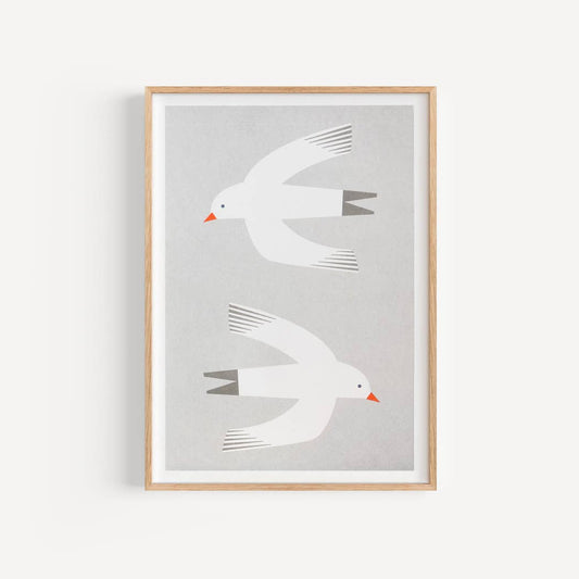 Beachcomber A4 Retro Coastal Risograph Print