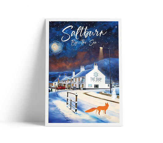 Saltburn Xmas - Ship Inn - England - Print