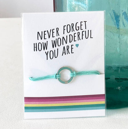 'Never forget how Wonderful You Are' Sentiment String.