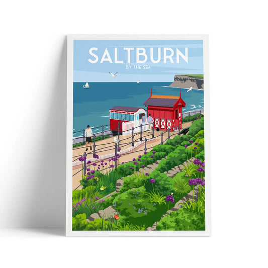Saltburn By The Sea Print - Cliff Tram Gardens