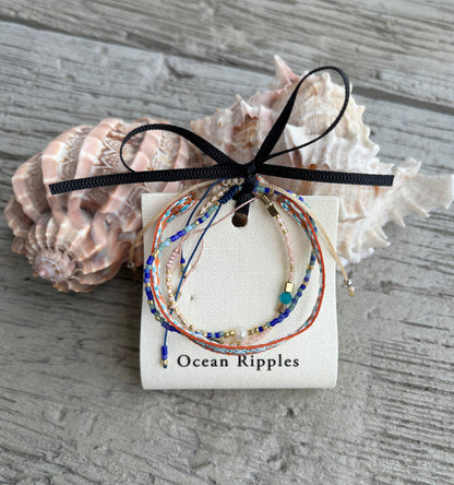 Japanese Miyuki Bracelet Set of 3 Orange