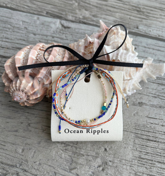Japanese Miyuki Bracelet Set of 3 Orange