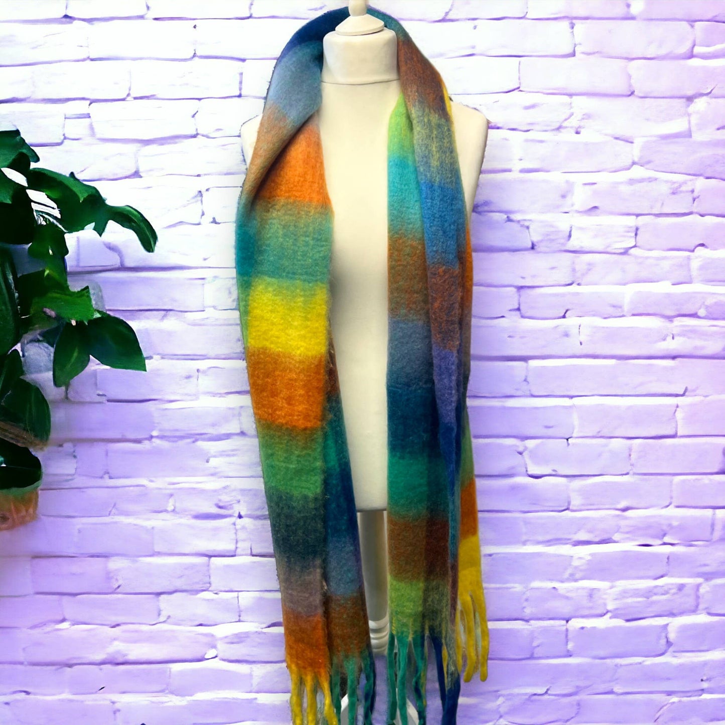 Colour Block Super Soft Checked Winter Scarf SW560