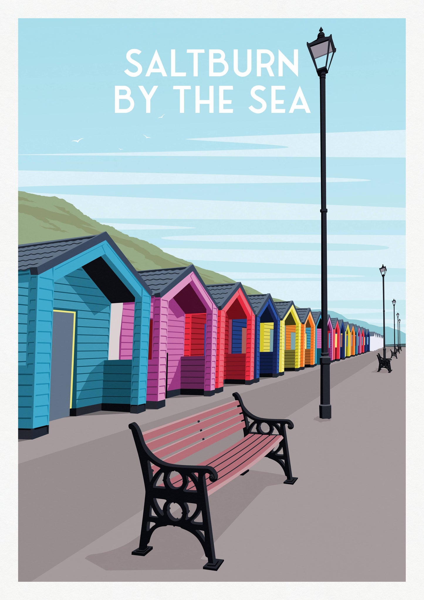 Saltburn Beach Huts Print