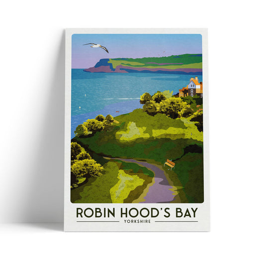 Robin Hood's Bay Travel Poster | UK Travel Poster | English