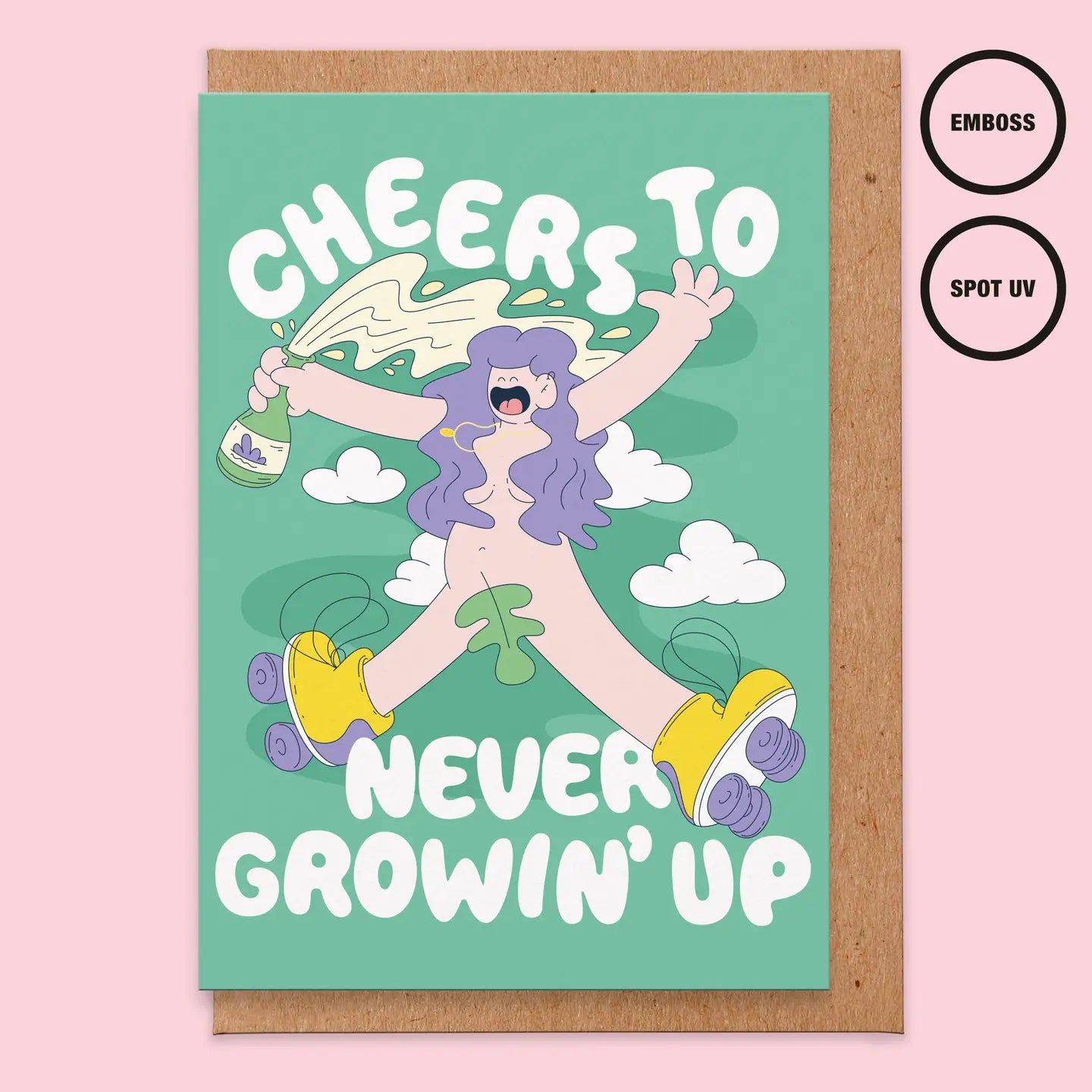 Cheers To Never Growin Up Birthday Card