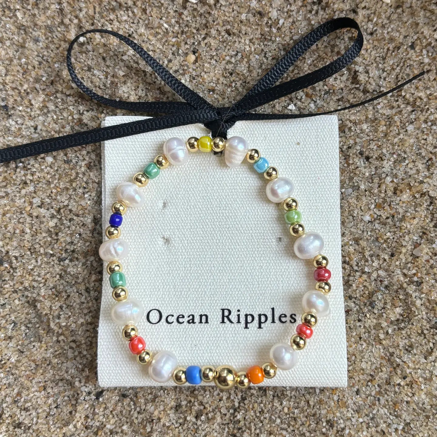 18ct Gold Plated Fresh Water Pearl Elastic Bracelet