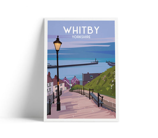 Whitby Travel Poster | 199 steps | Yorkshire Print | Art