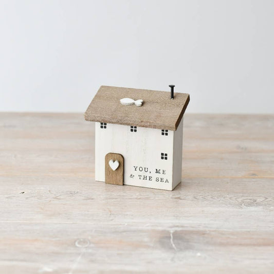 " You, me & the sea" Wooden house, 9.5cm