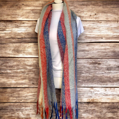 Colour Block Super Soft Checked Winter Scarf