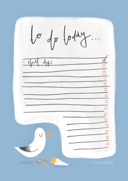 Seagull Cute Funny A6 Notepad