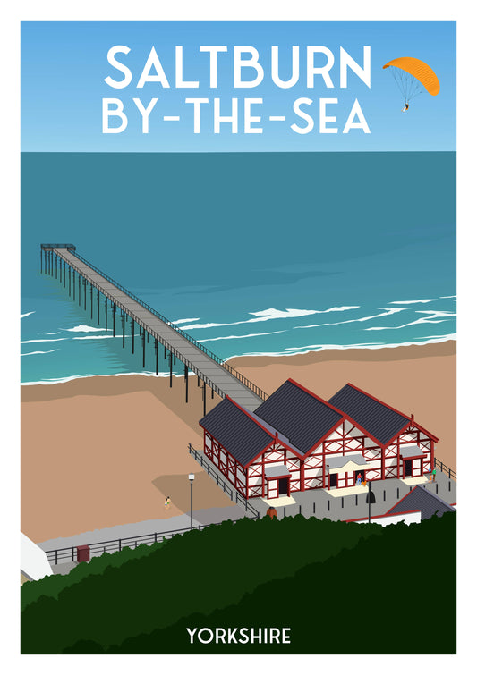 Saltburn By The Sea Print - Cliff Tram Railway - England