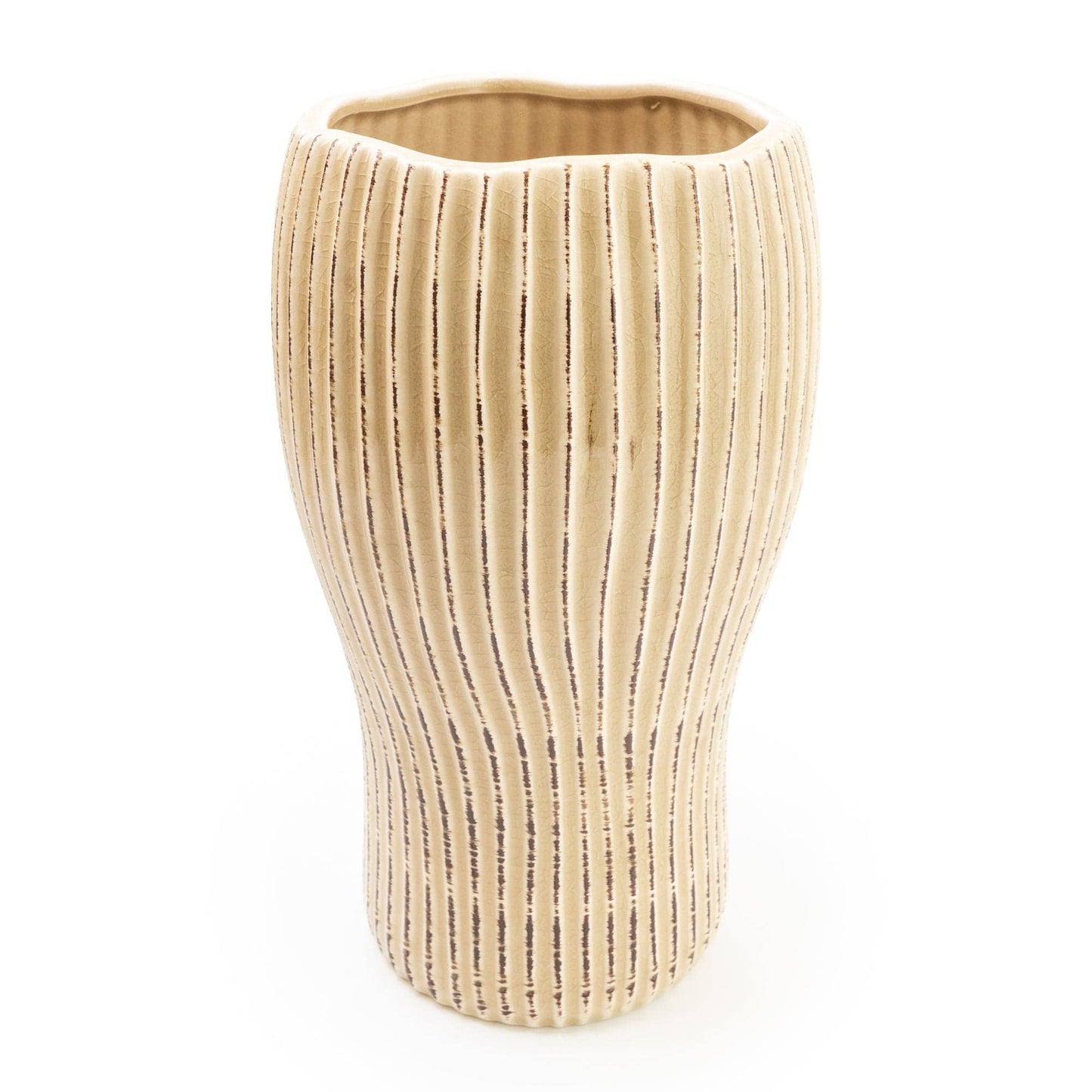 Cream Ridged Tulip Vase