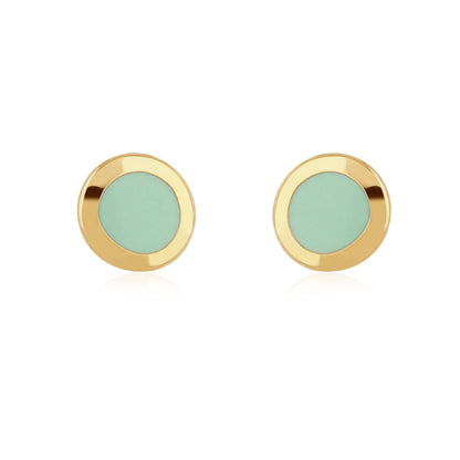 Mint Enamel Studs with gold plating