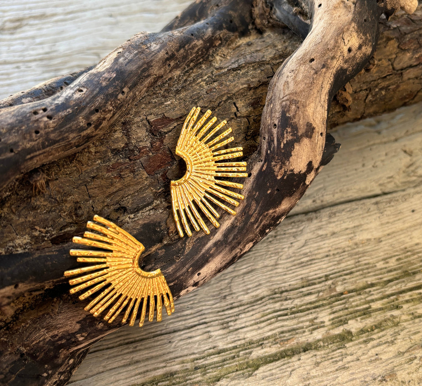 18ct Gold Plated Fan Earrings