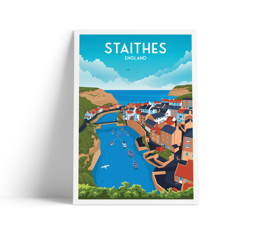 Staithes Print | Yorkshire Wall Art | Staithes Poster