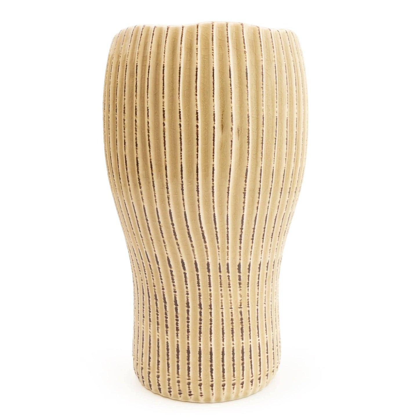 Cream Ridged Tulip Vase