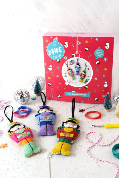 'Rainbow Nutcrackers' Felt Decoration Kit