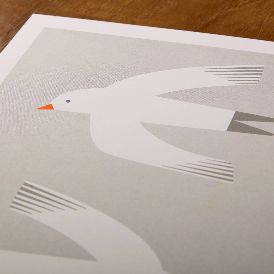 Beachcomber A4 Retro Coastal Risograph Print