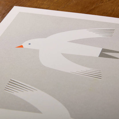 Beachcomber A4 Retro Coastal Risograph Print