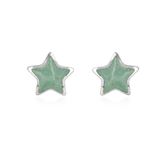 Sparkly Mint Stars