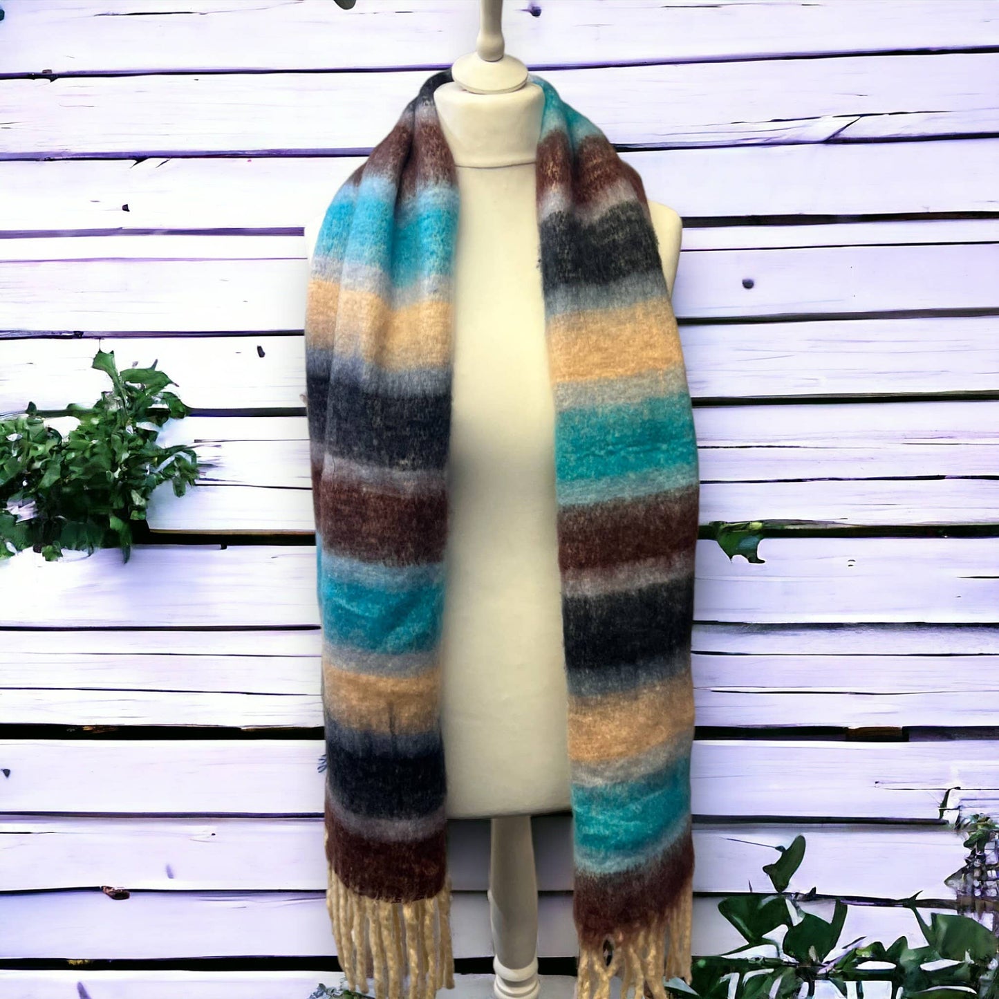 Colour Block Super Soft Checked Winter Scarf