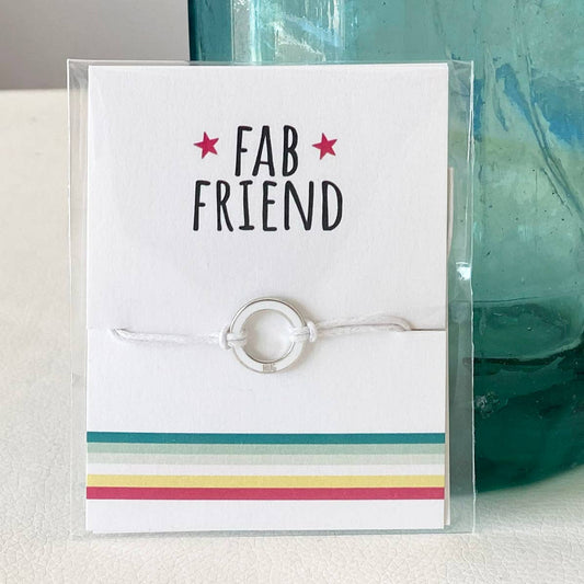 ‘Fab Friend’ Sentiment String Charm Bracelet