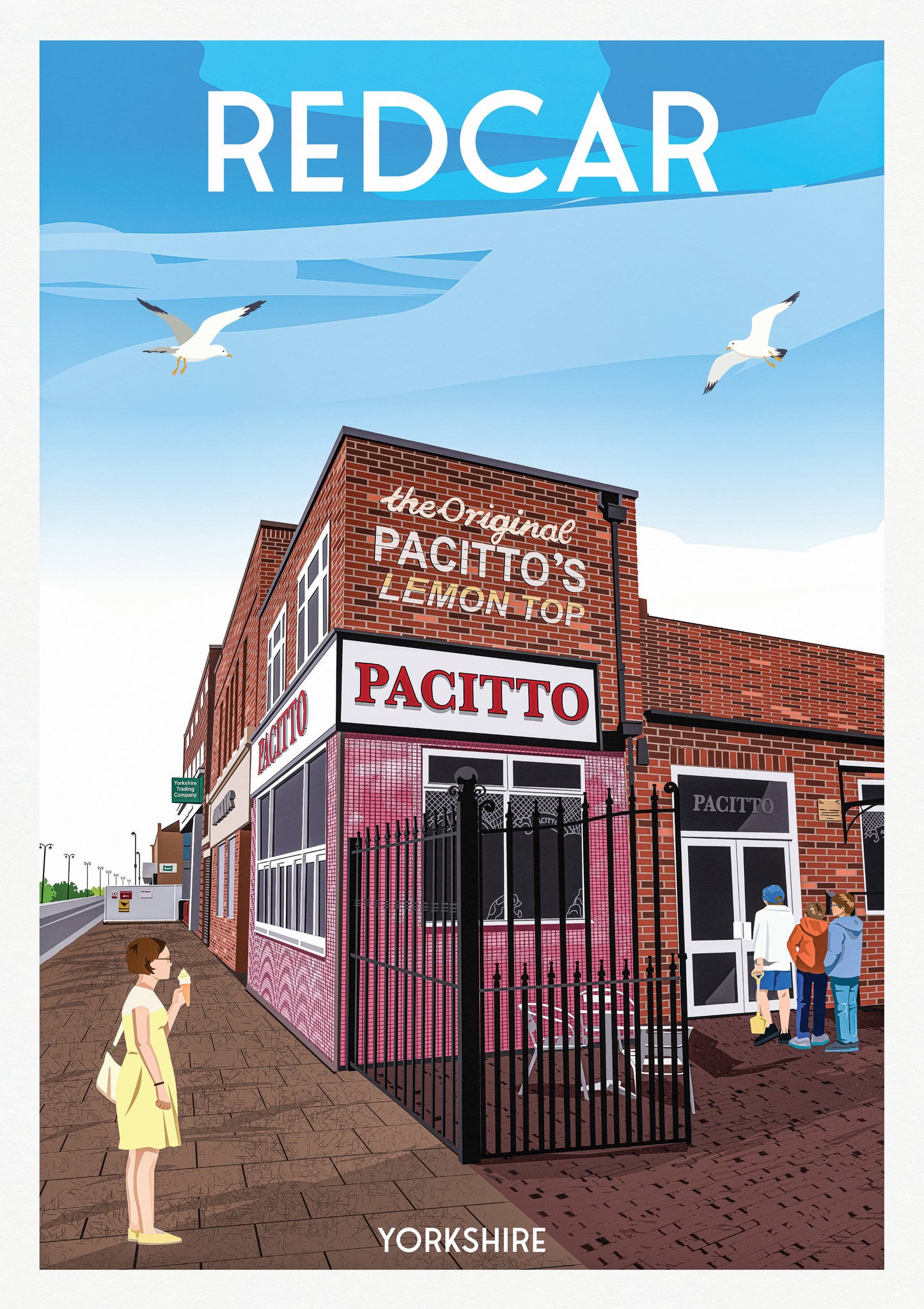 Redcar  Print - Lemon Top Ice Cream - Yorkshire