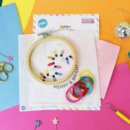 'Merry + Bright' Mini Embroidery Kit