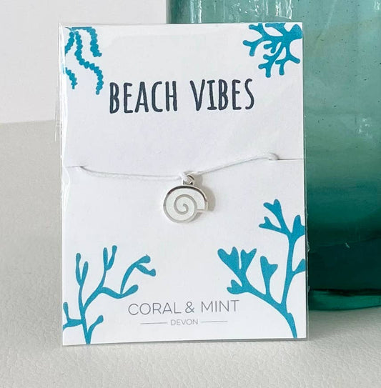 Beach Vibes White Ammonite Shell Charm Bracelet