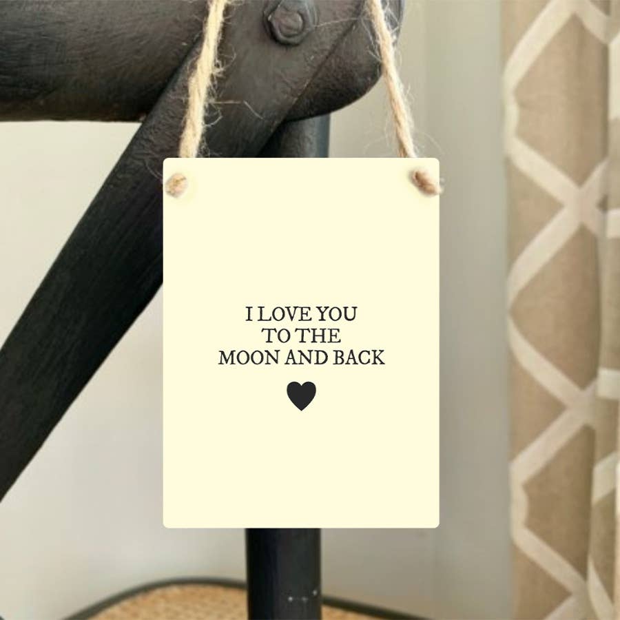 Moon and Back Mini Metal Sign