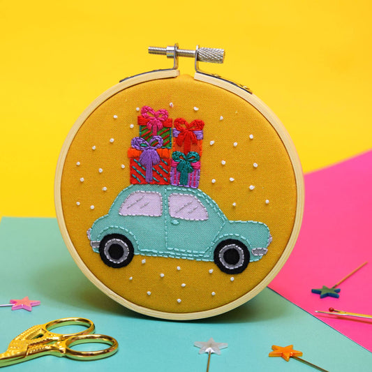 Driving Home for Christmas Mini Embroidery Kit
