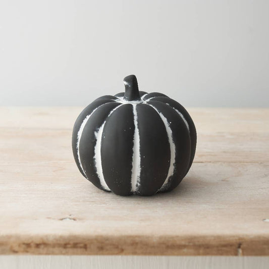 Black Cement Pumpkin, 15cm